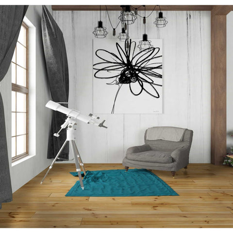 Image of 'Black Ink Flower III' by Linda Woods, Canvas Wall Art,26 x 30