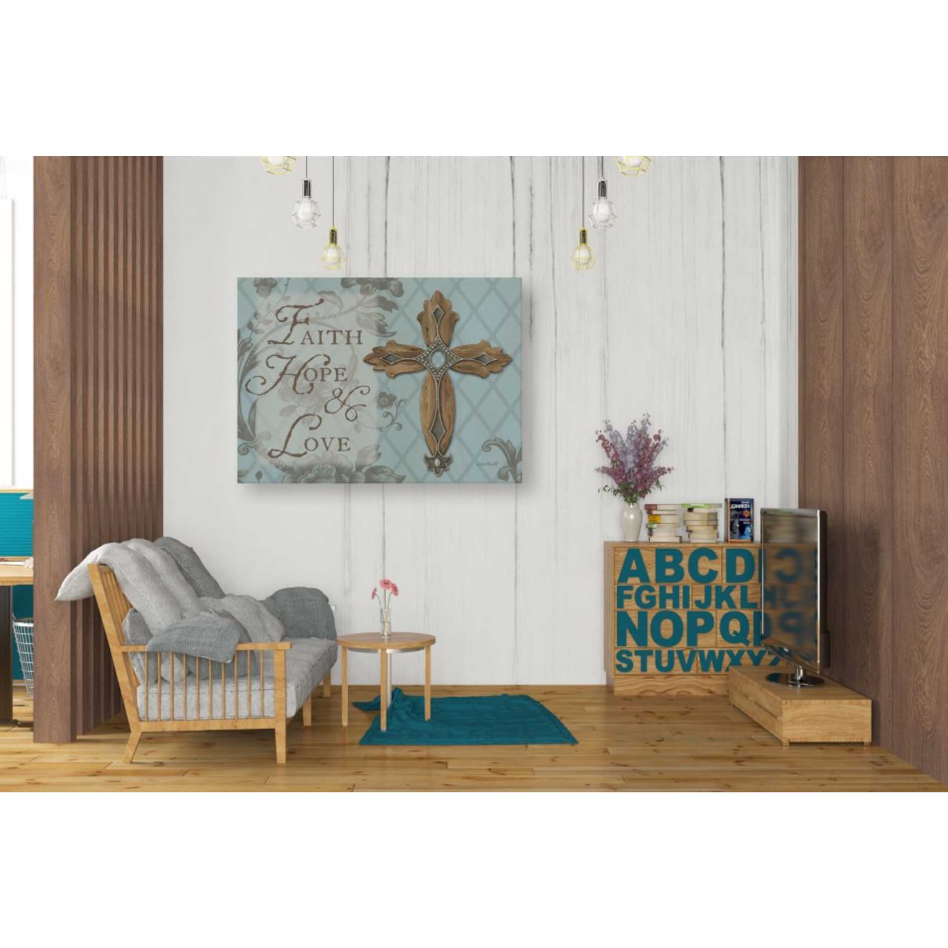 'Faith Hope Love' by Lisa Audit, Canvas Wall Art,,26 x 34