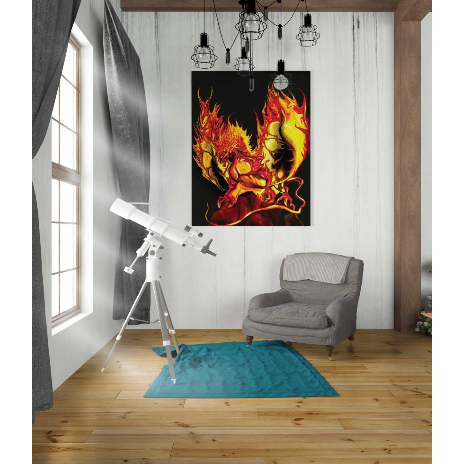 'Dragon Fire' by Michael StewArt, Canvas Wall Art,26 x 34