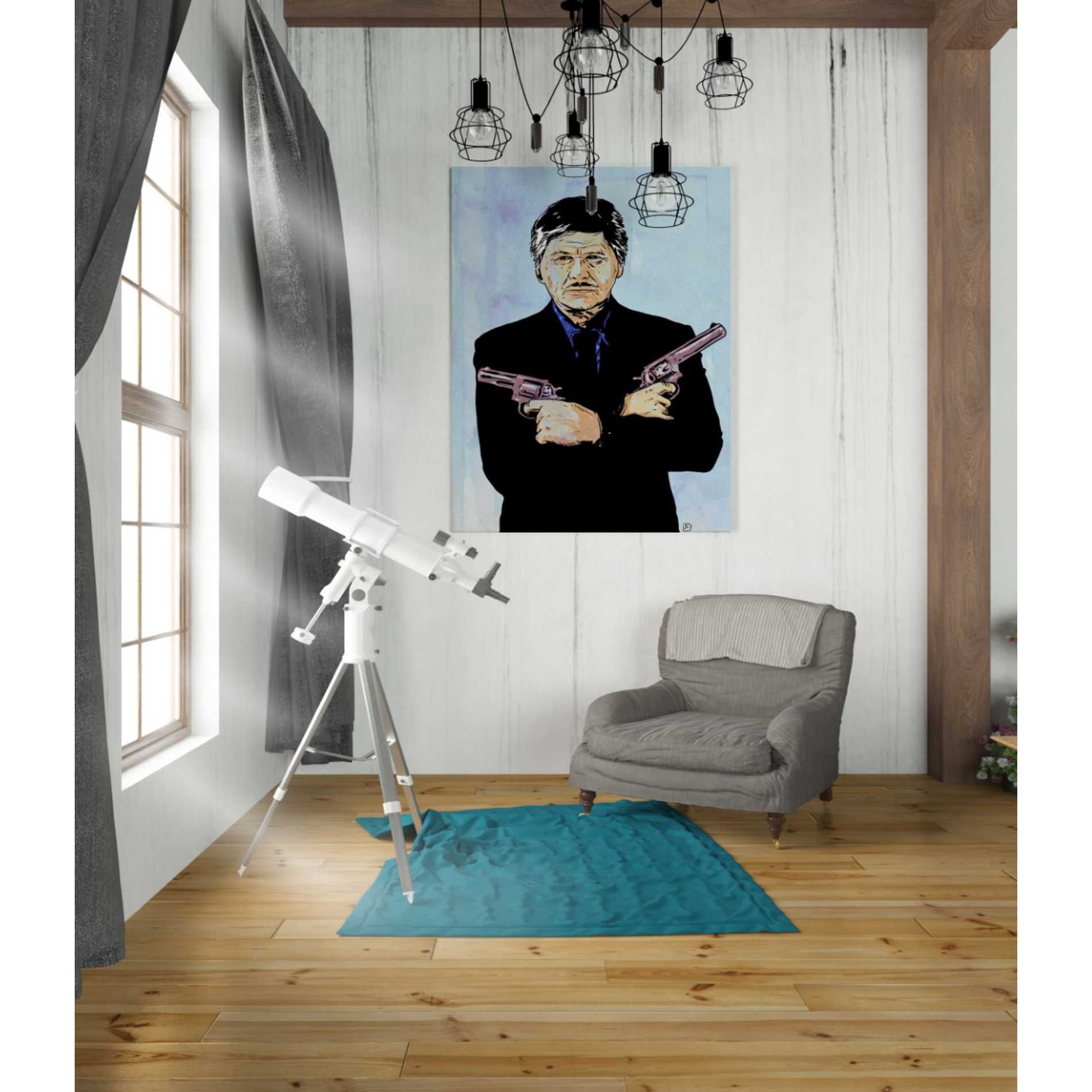'Charles Bronson' by Giuseppe Cristiano, Canvas Wall Art,26 x 34