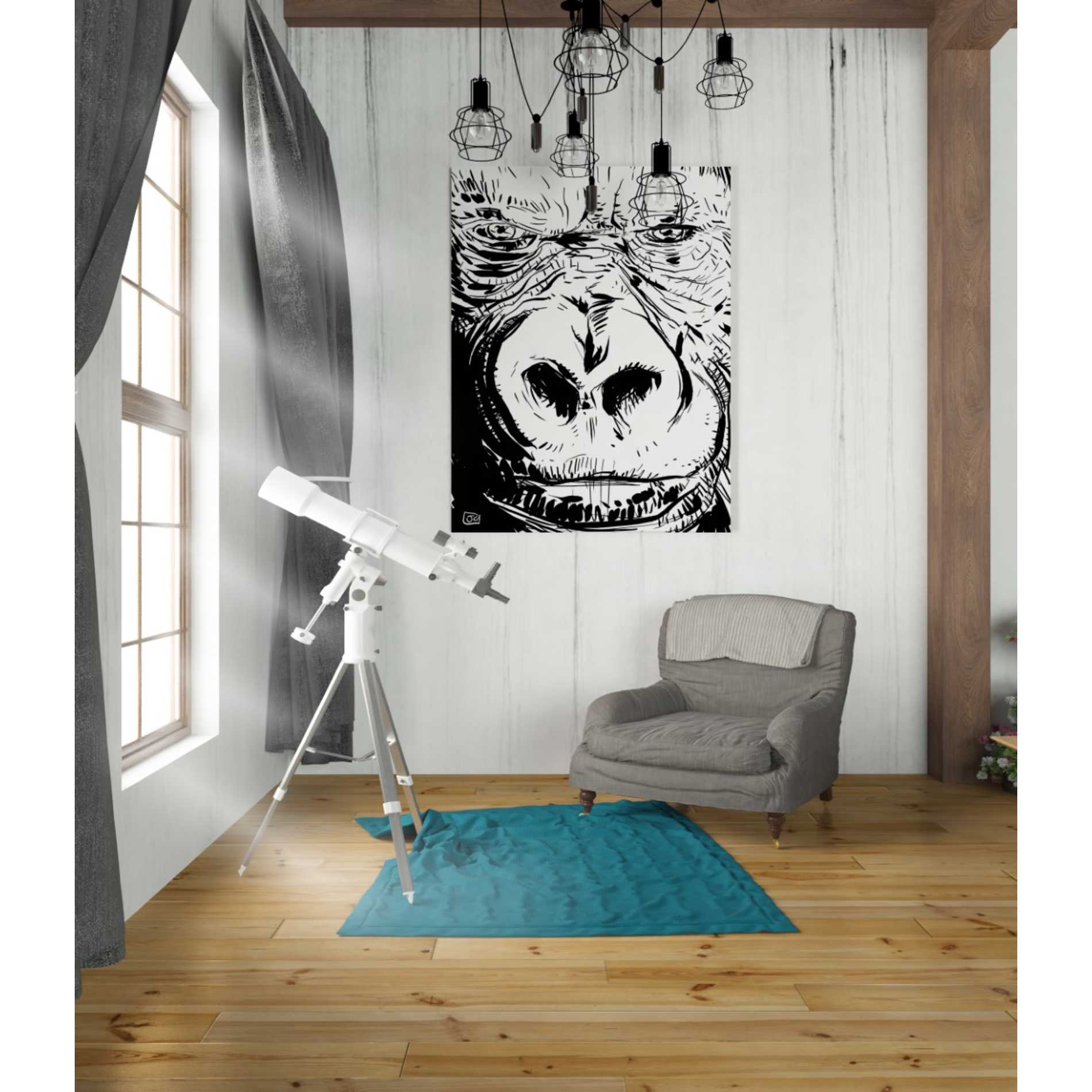 'Gorilla' by Giuseppe Cristiano, Canvas Wall Art,26 x 34