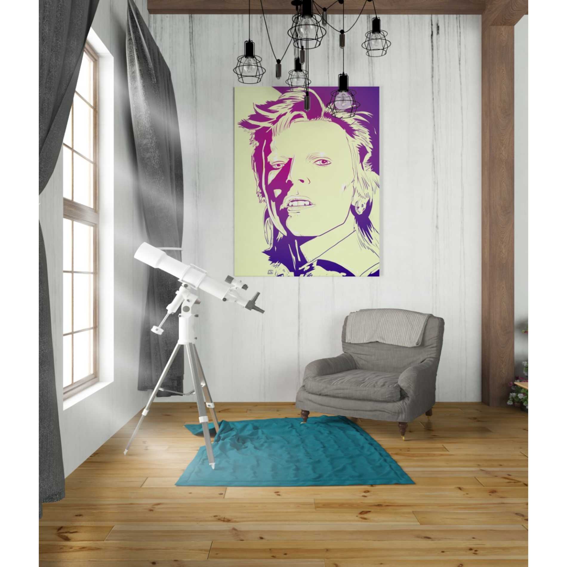 'David Bowie' by Giuseppe Cristiano, Canvas Wall Art,26 x 34