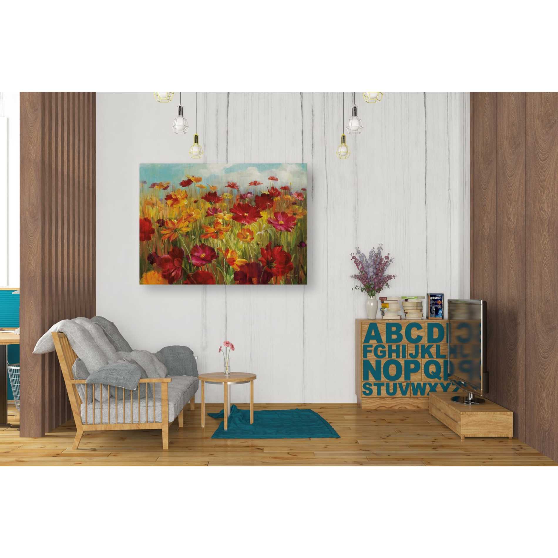 'Cosmos in the Field' by Danhui Nai, Canvas Wall Art,26 x 34