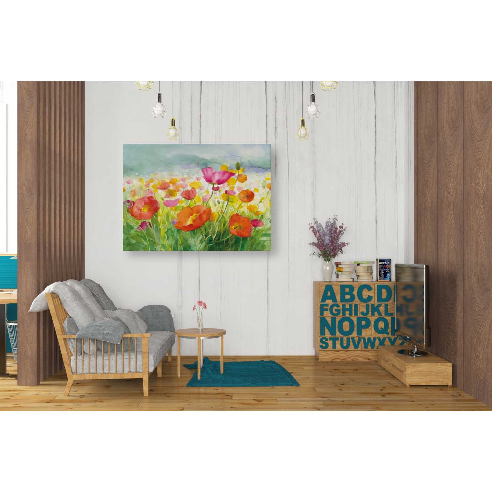 'Meadow Poppies' by Danhui Nai, Canvas Wall Art,26 x 34
