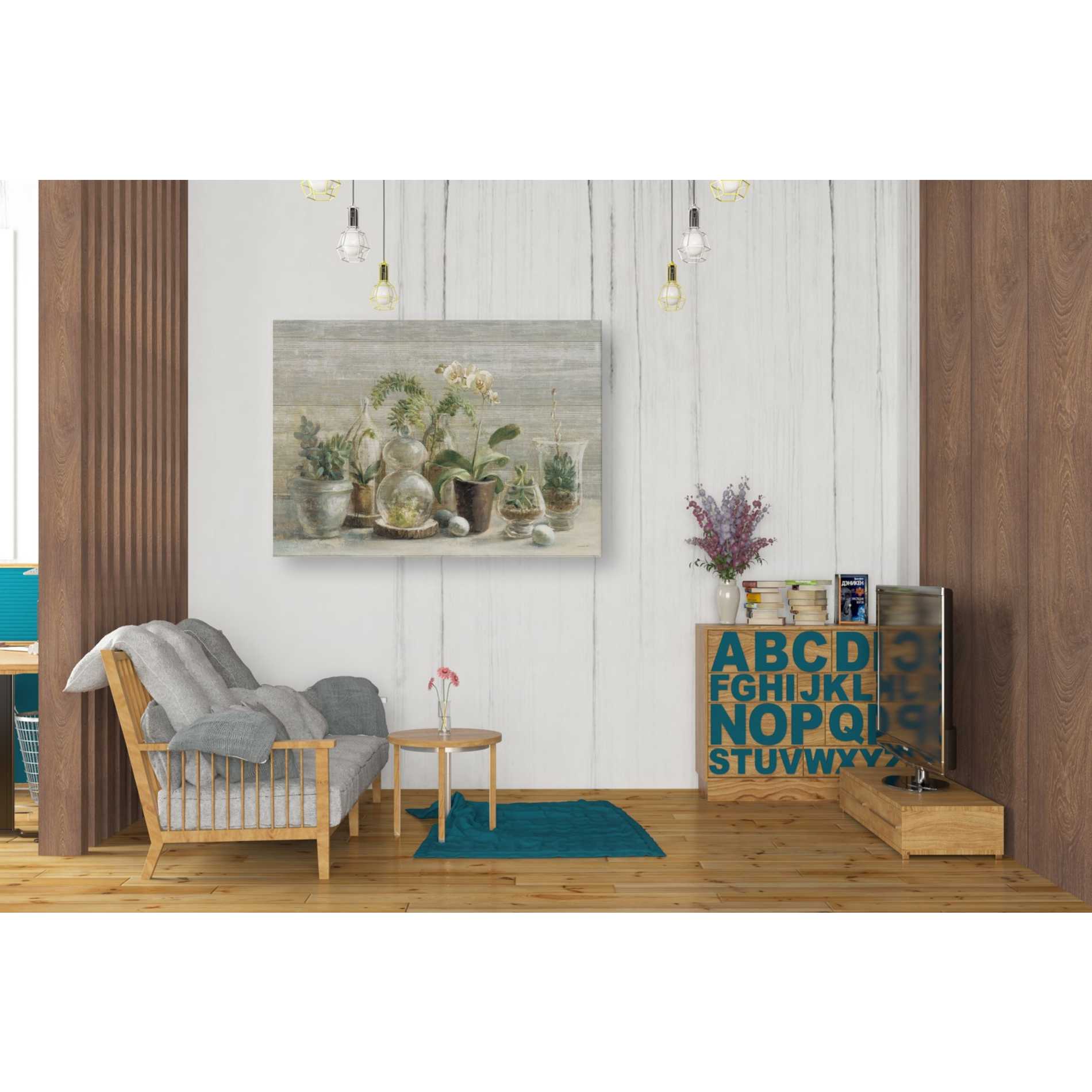 'Greenhouse Orchids on Wood' by Danhui Nai, Canvas Wall Art,26 x 34