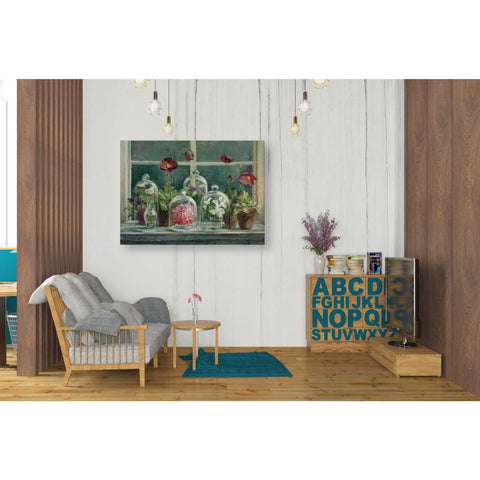Image of 'Purple Poppies Windowsill Crop' by Danhui Nai, Canvas Wall Art,26 x 34