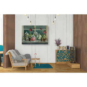 'Purple Poppies Windowsill Crop' by Danhui Nai, Canvas Wall Art,26 x 34