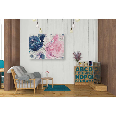 Image of 'Fireworks Abstract Navy Blue Flower Crop' by Albena Hristova, Canvas Wall Art,34 x 26