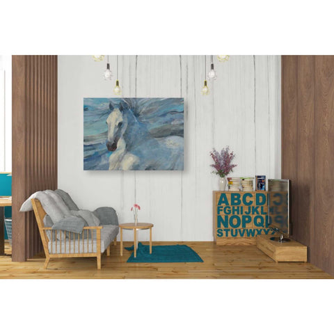Image of 'Poseidon Indigo' by Albena Hristova, Canvas Wall Art,34 x 26