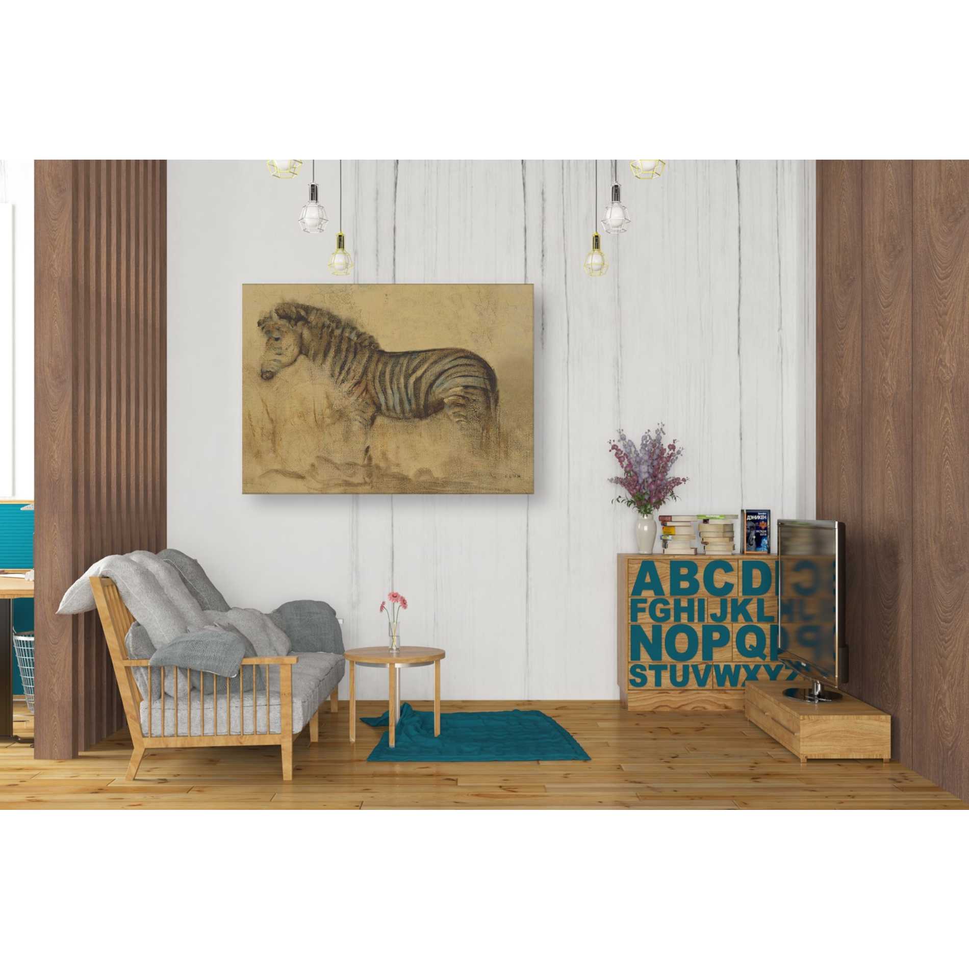 'Global Zebra Light Crop' by Cheri Blum, Canvas Wall Art,26 x 34