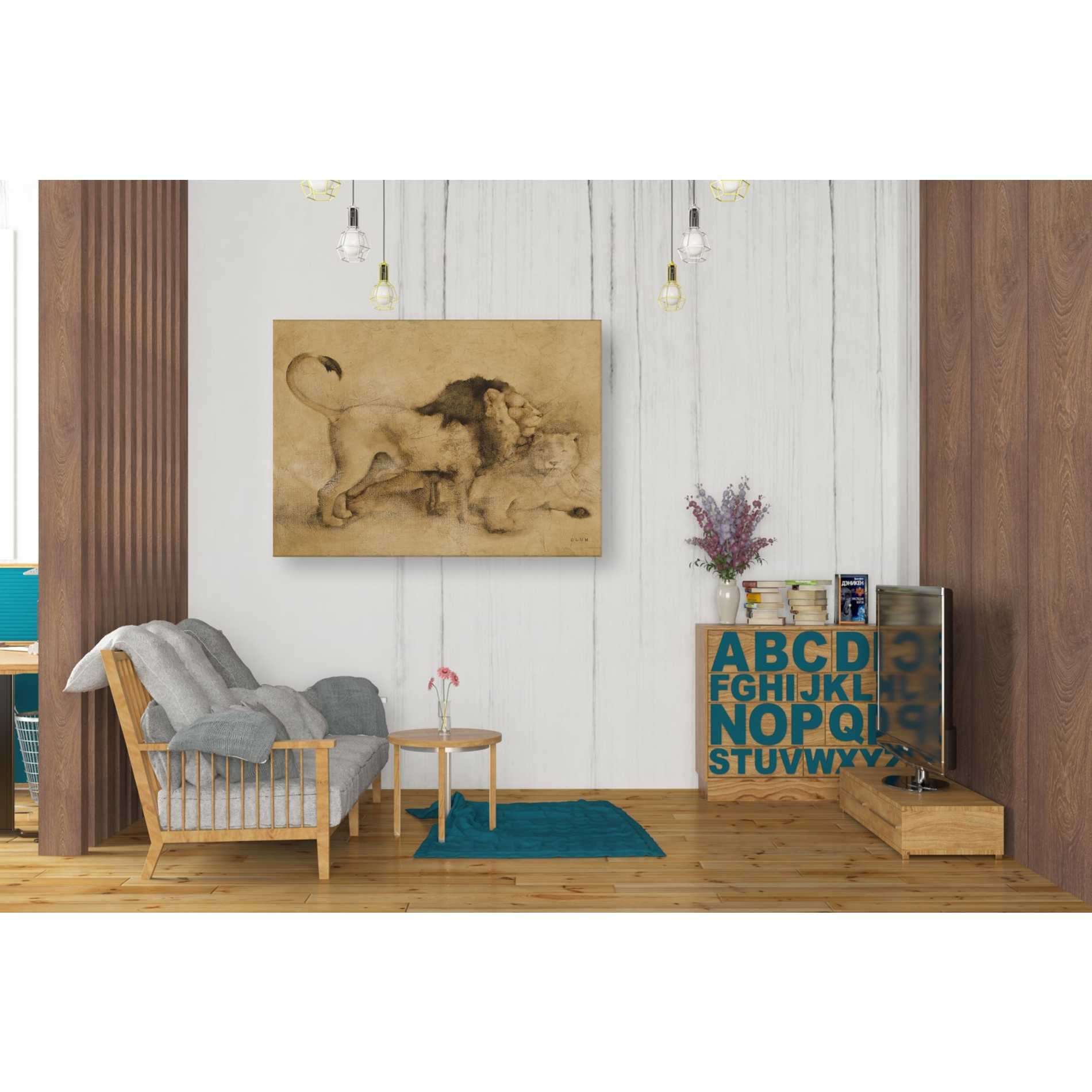 'Global Lions Light Crop' by Cheri Blum, Canvas Wall Art,26 x 34