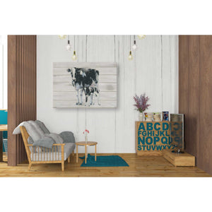 'Cow and Calf on Wood' by Emily Adams, Canvas Wall Art,26 x 34