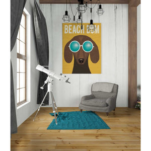 'Beach Bums Dachshund I Bum' by Michael Mullan, Canvas Wall Art,26 x 34