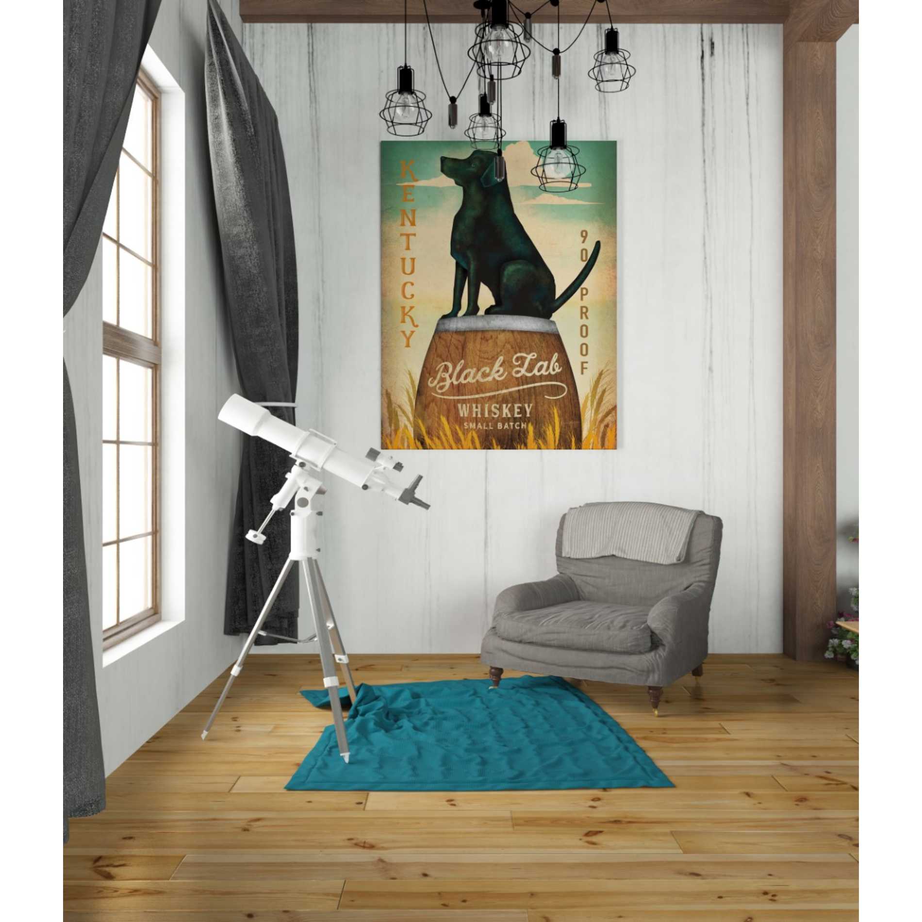 'Black Lab Whiskey Kentucky Crop' by Ryan Fowler, Canvas Wall Art,26 x 34