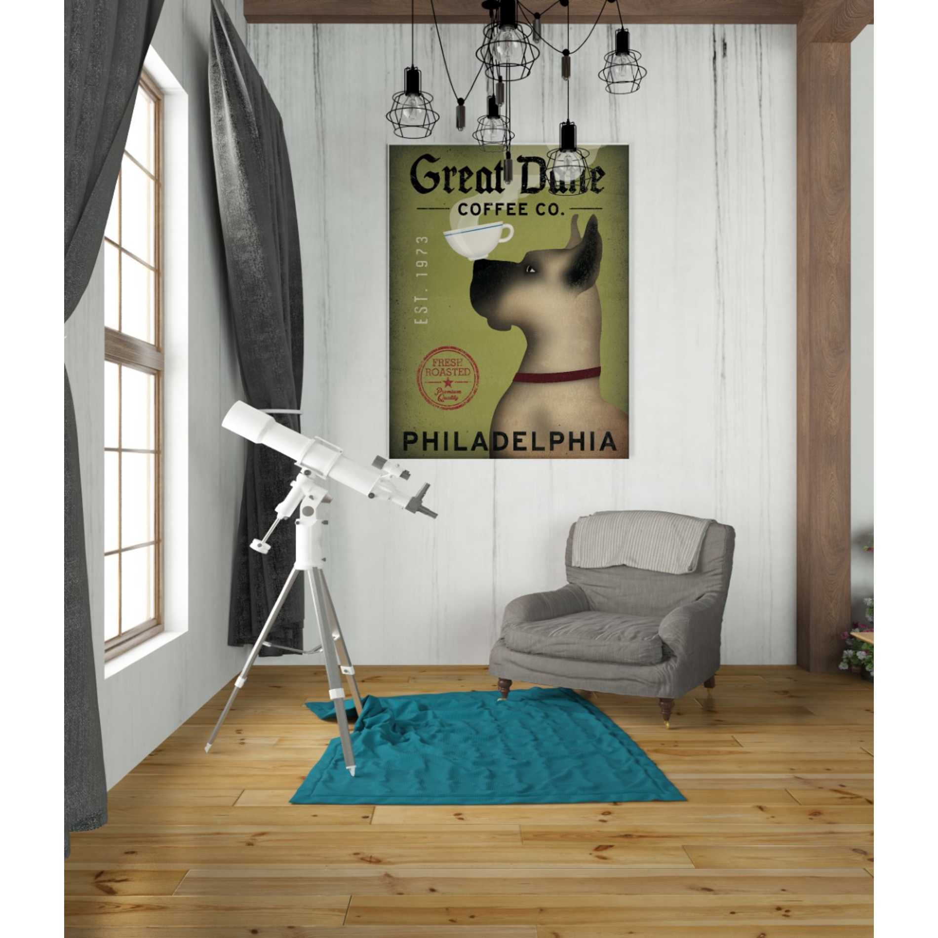 'Great Dane Coffee Philadelphia' by Ryan Fowler, Canvas Wall Art,26 x 34