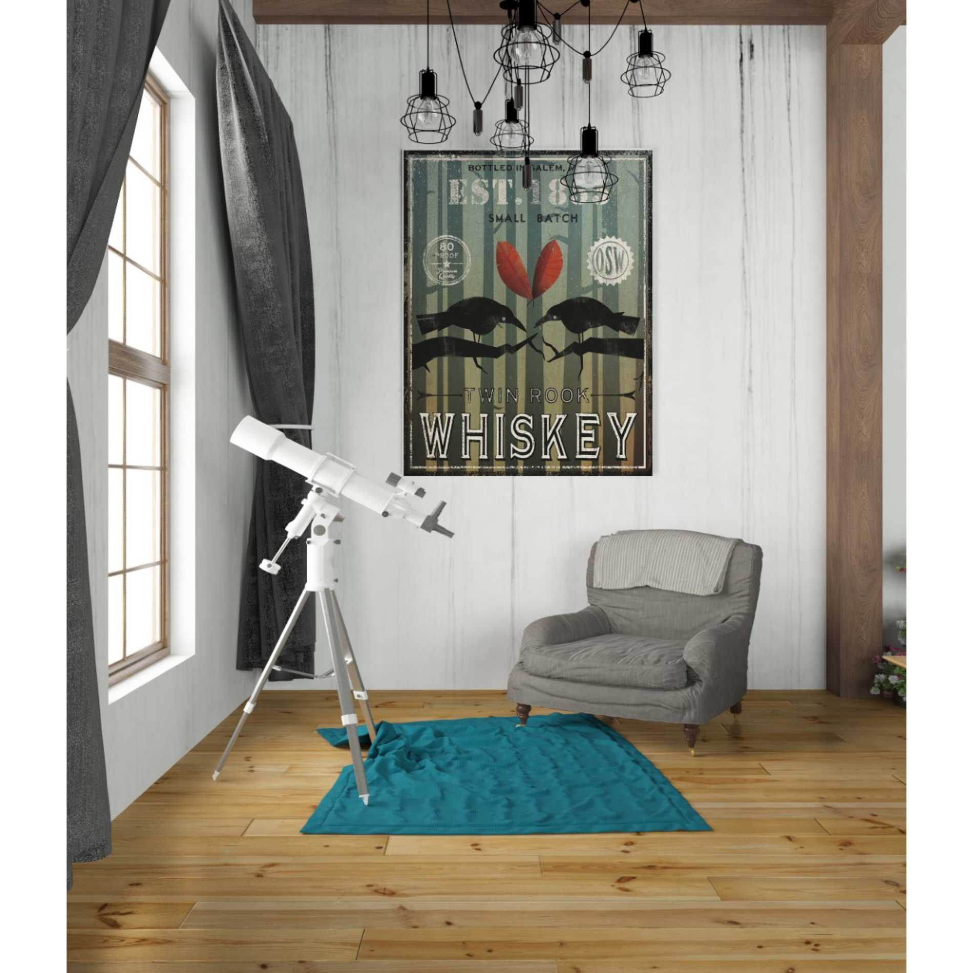 'Old Salt Whiskey Love Birds' by Ryan Fowler, Canvas Wall Art,26 x 34