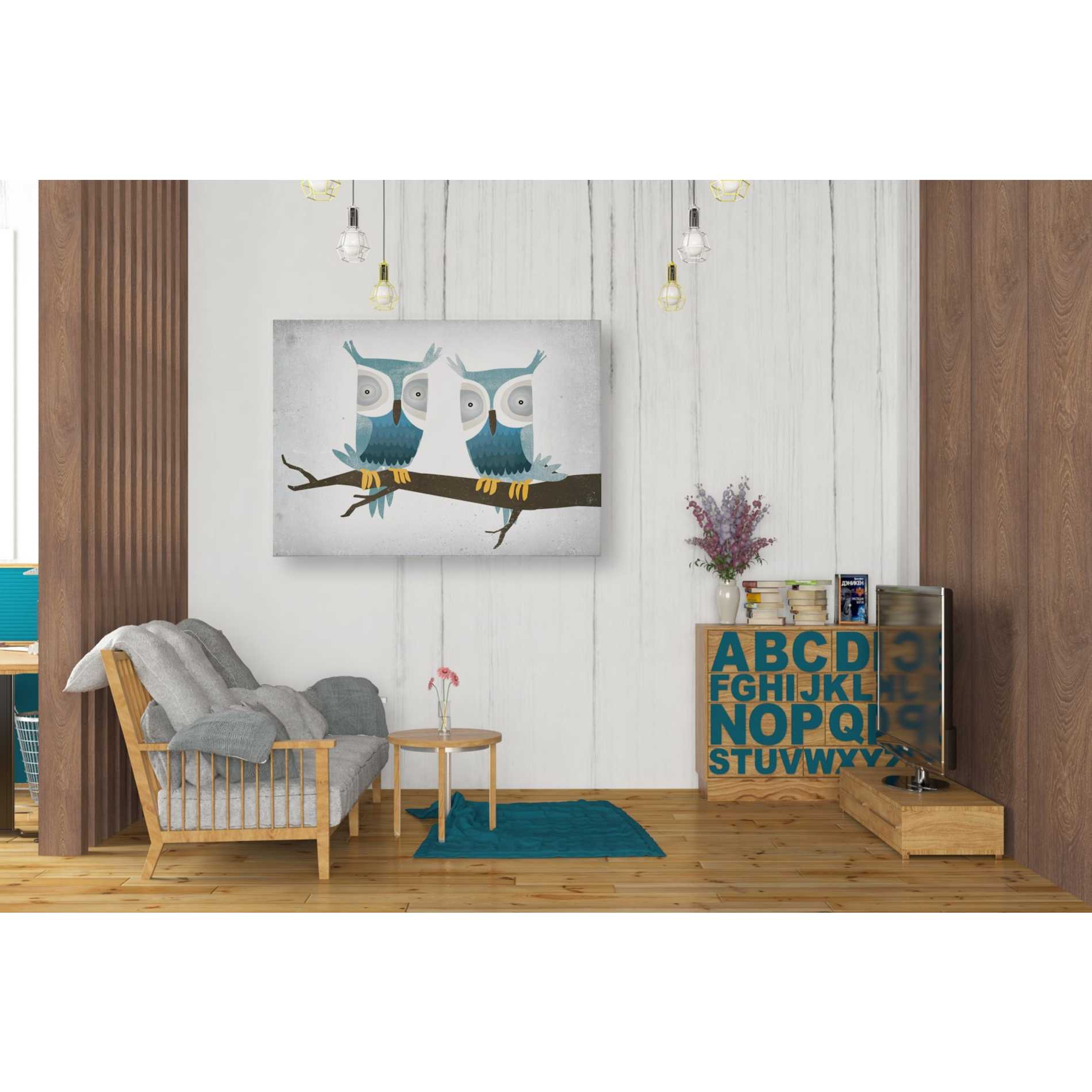 'Tan Owls Bright' by Ryan Fowler, Canvas Wall Art,26 x 34