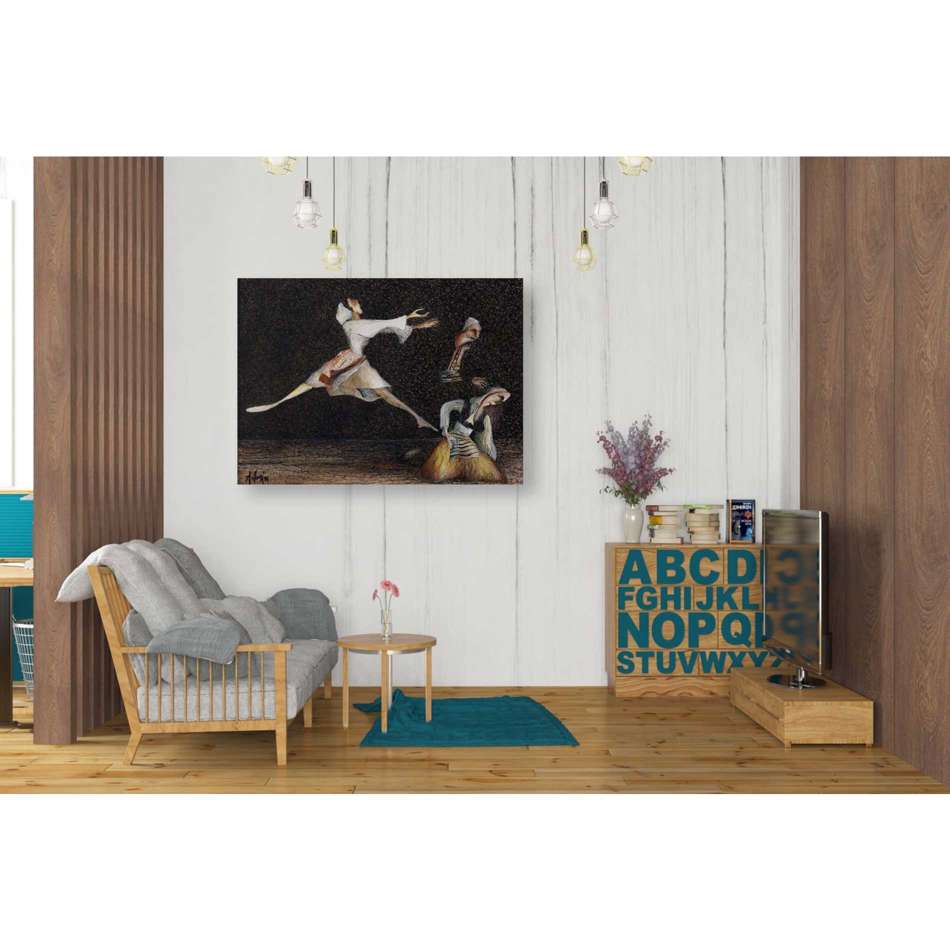 'Cuca e Maleve' by Samedin Asllani, Canvas Wall Art,34 x 26