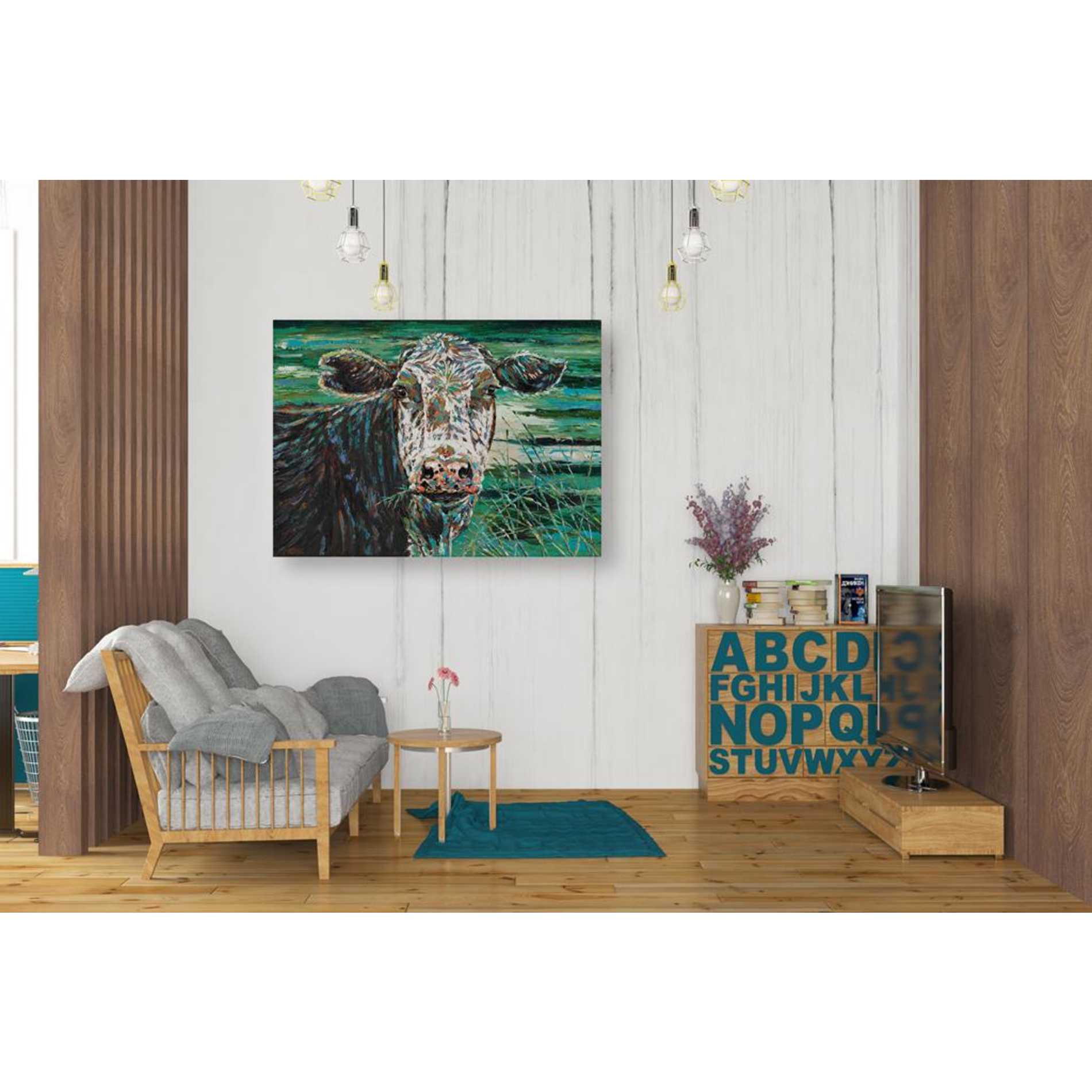 'Marshland Cow II' by Carolee Vitaletti Giclee Canvas Wall Art
