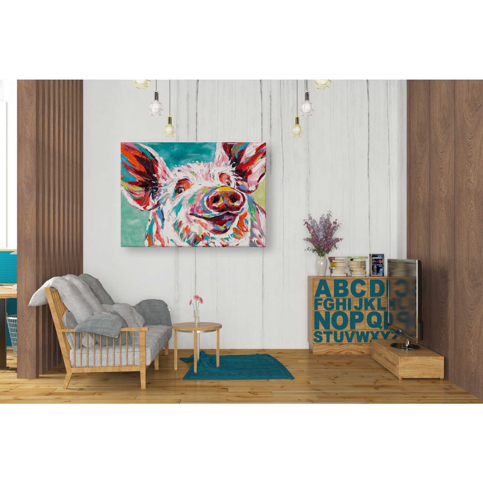 'Piggy I' by Carolee Vitaletti Canvas Wall Art,34 x 26