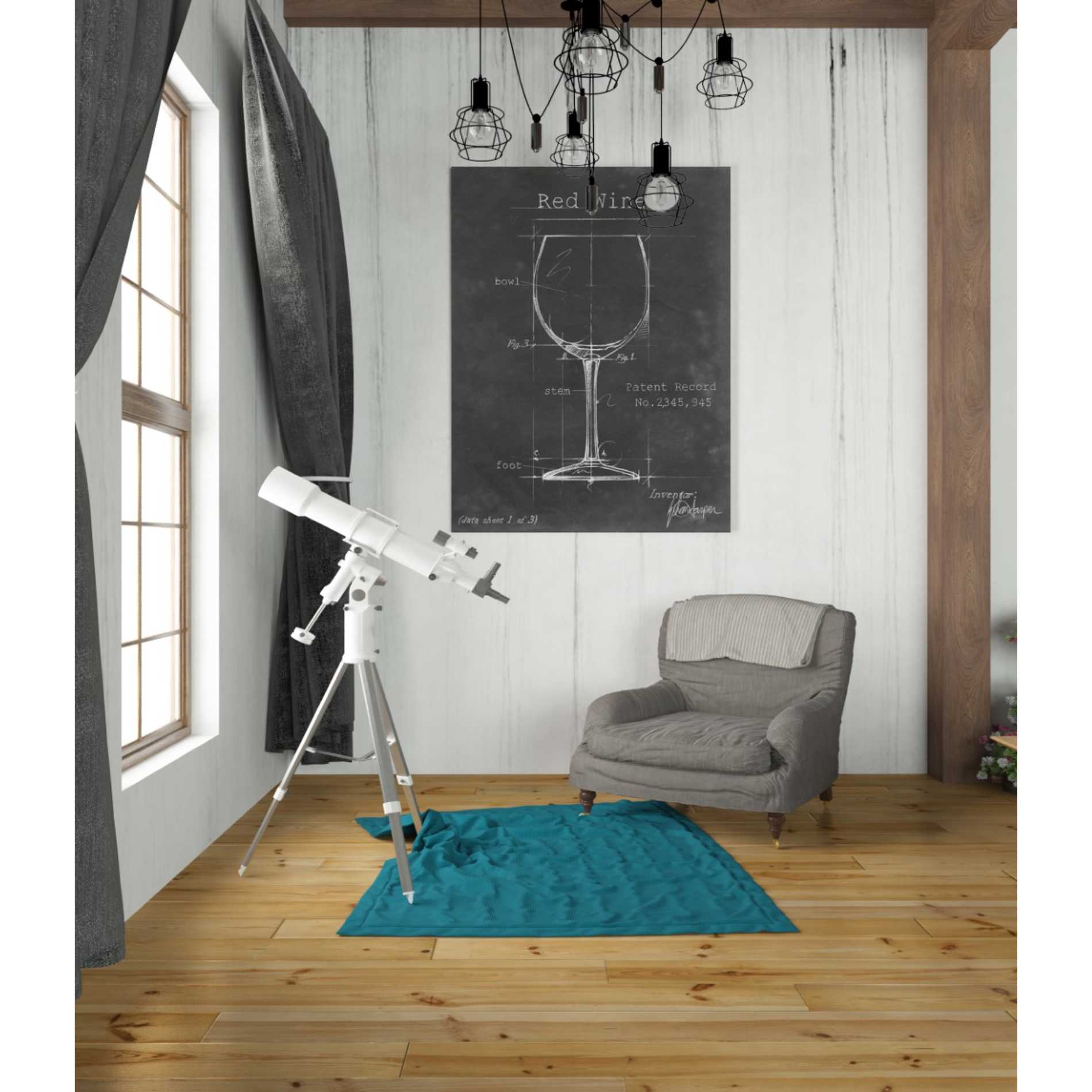 'Barware Blueprint III' by Ethan Harper Canvas Wall Art,26 x 34