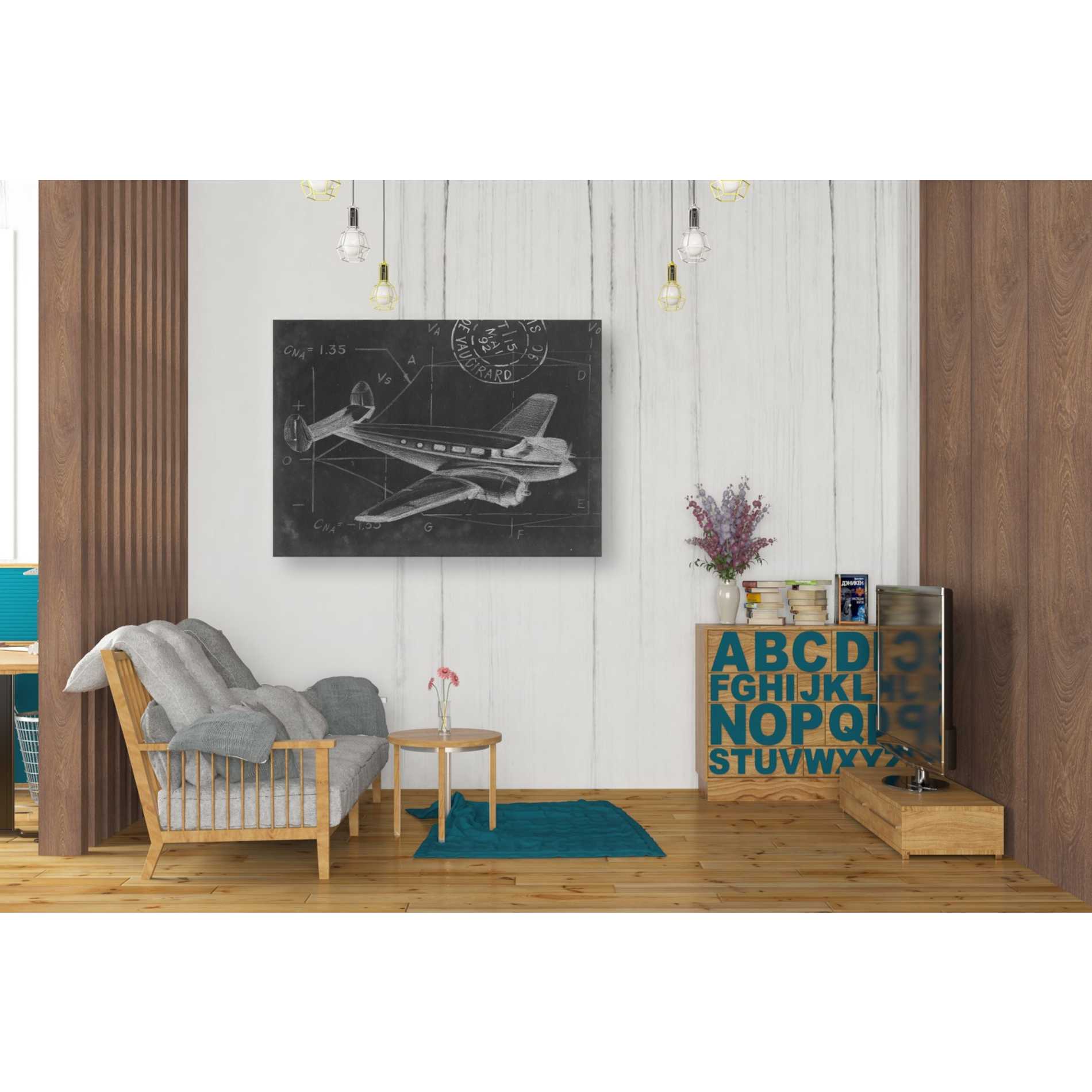'Flight Schematic IV' by Ethan Harper Canvas Wall Art,34 x 26