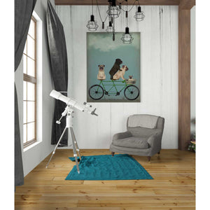 'Pug Tandem' by Fab Funky Giclee Canvas Wall Art