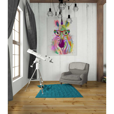 Image of 'Zebra Rainbow Splash 1' by Fab Funky Giclee Canvas Wall Art