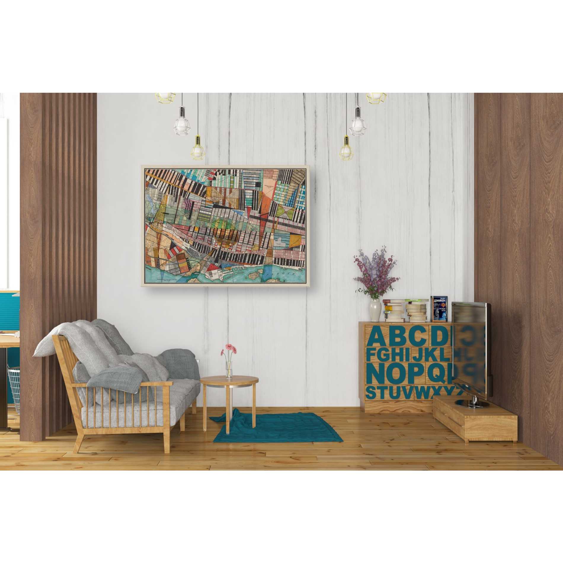 'Modern Map of Montreal' by Nikki Galapon Giclee Canvas Wall Art