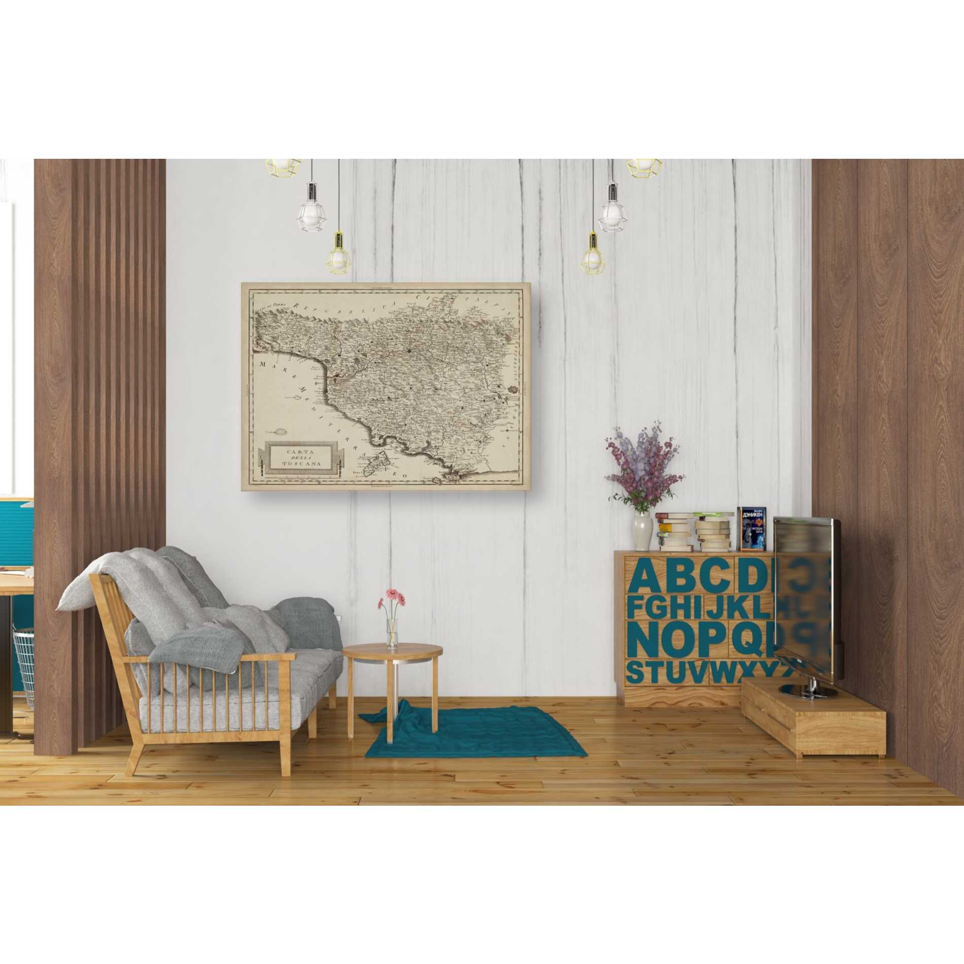 'Antique Map of Tuscany' by Unknown Giclee Canvas Wall Art