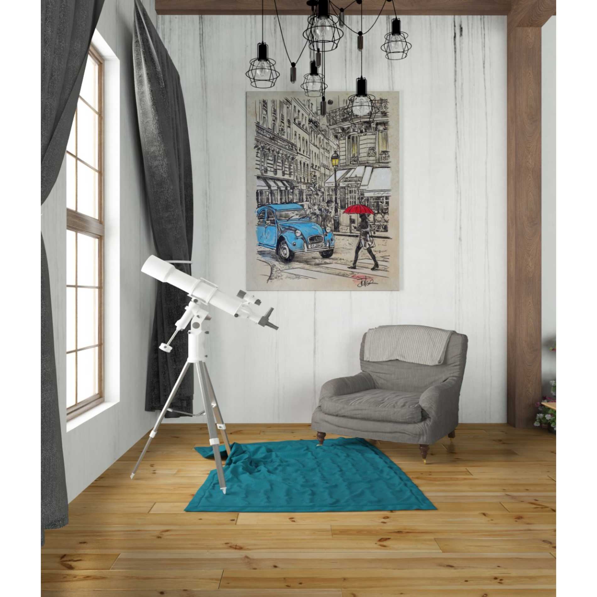 'Blue Citroen' by Loui Jover, Canvas Wall Art,26 x 34