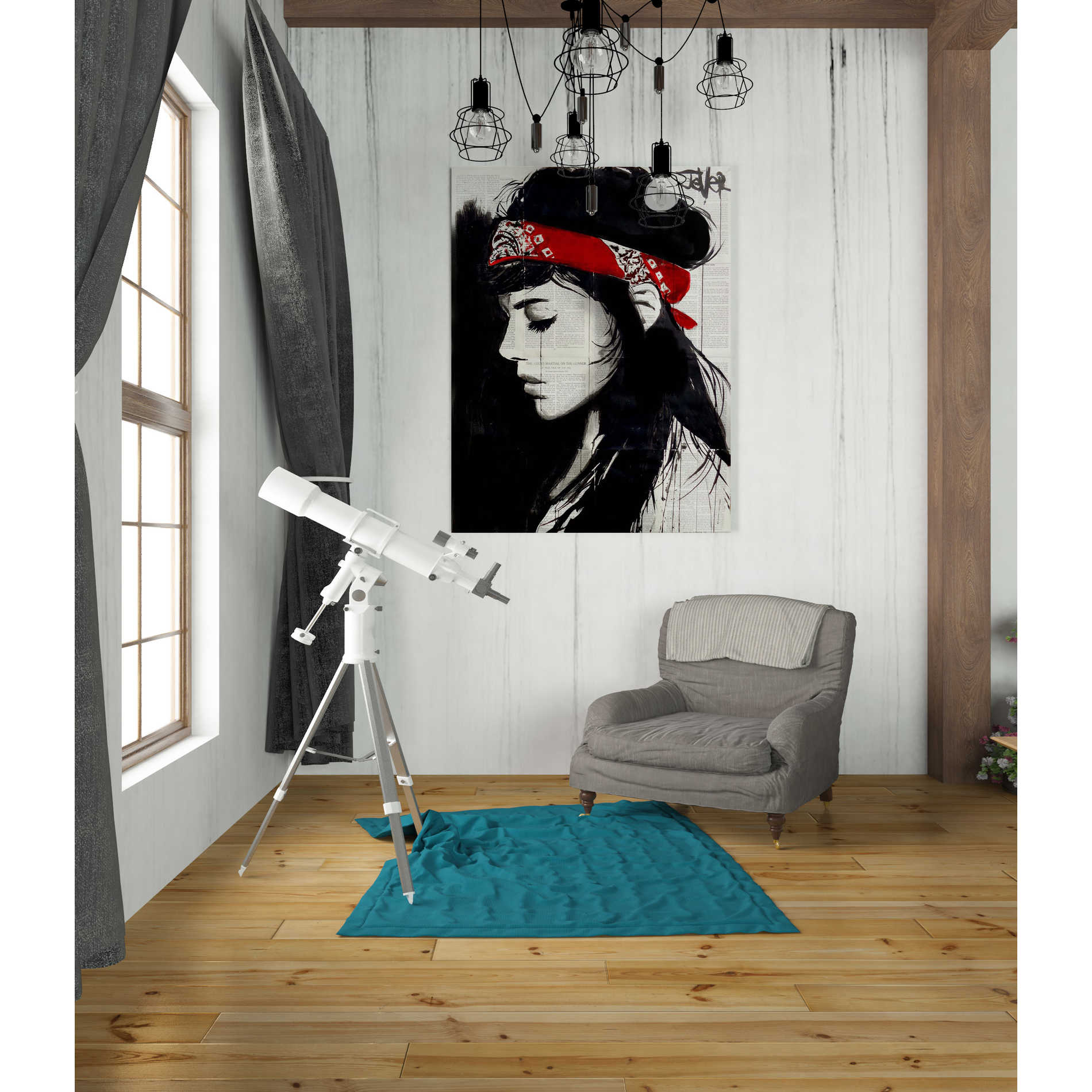 'Red Bandana' by Loui Jover, Canvas Wall Art,26 x 34