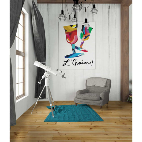 Image of 'L'Chaim Glass' by Linda Woods, Canvas Wall Art,26 x 34