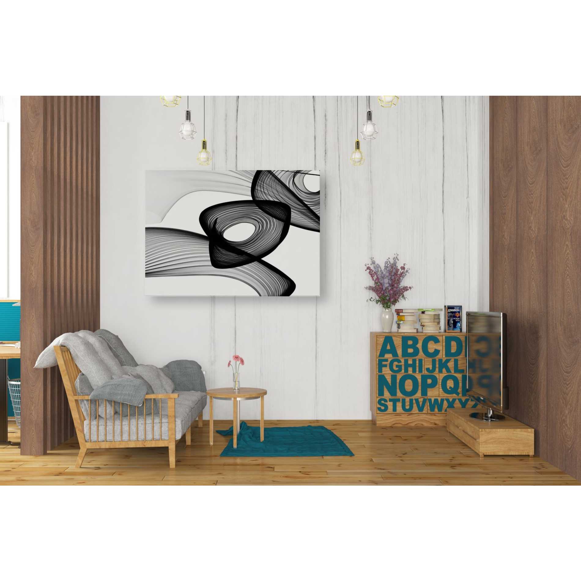 'Abstract Black and White 22-16' by Irena Orlov, Canvas Wall Art,34 x 26