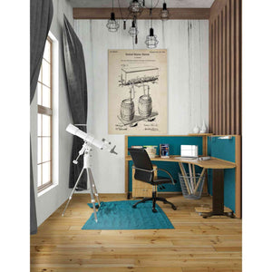 'Beer Barrel Vintage Patent Blueprint' Canvas Wall Art,26 x 40