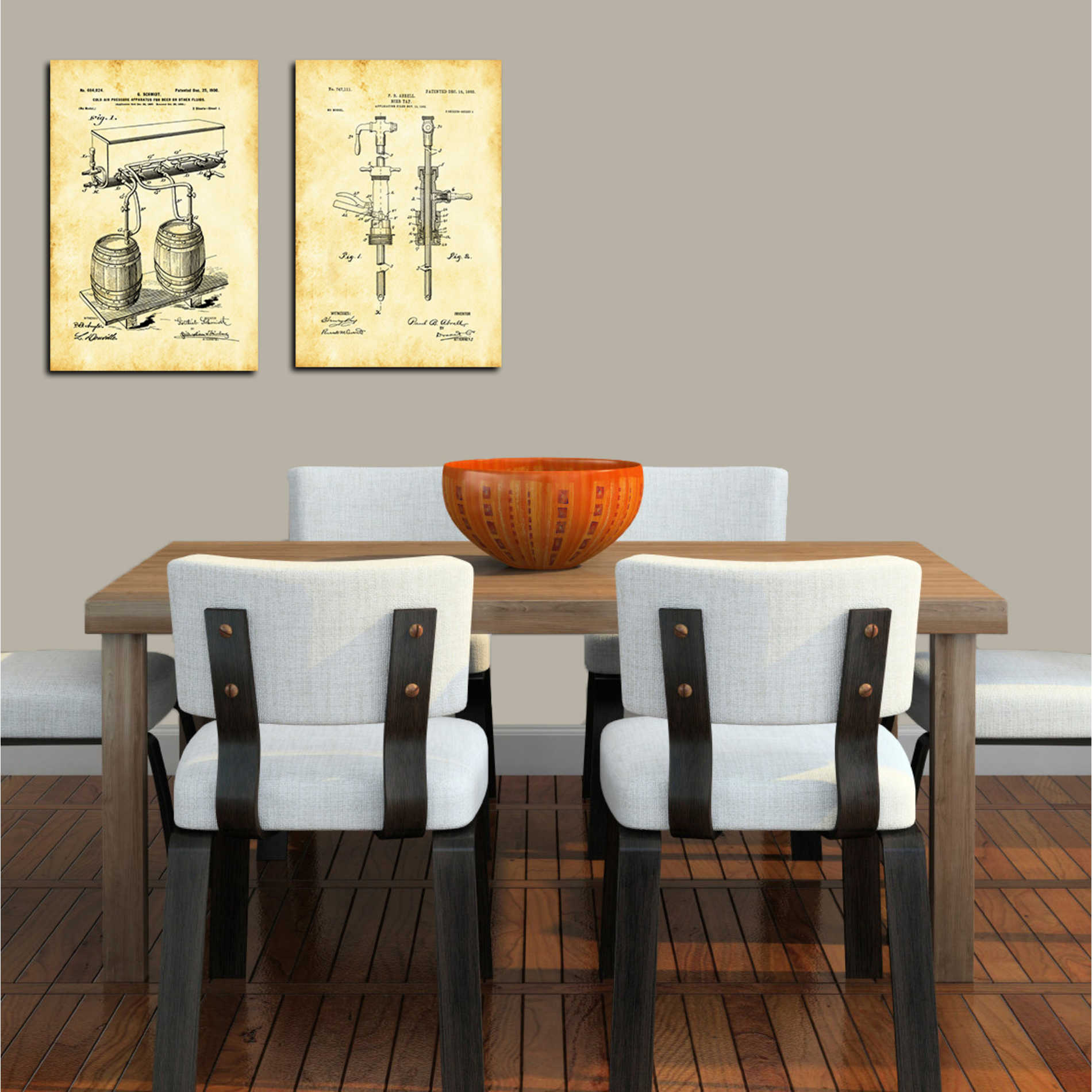 'Beer Barrel Vintage Patent Blueprint' Canvas Wall Art,26 x 40