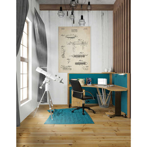 'Pocket Knife Blueprint Patent Parchment' Canvas Wall Art,26 x 40