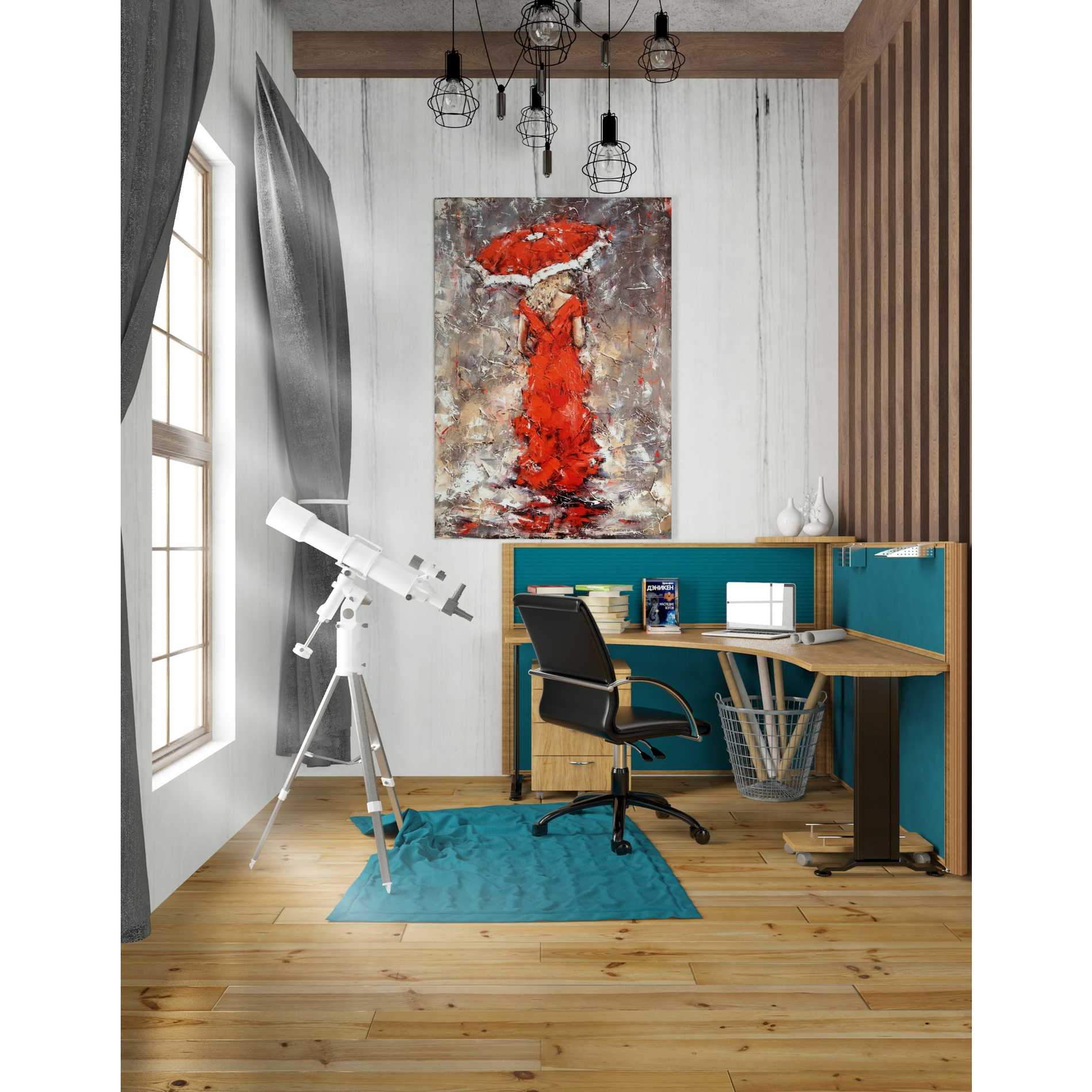 'Woman With Umbrella' by Alexander Gunin, Canvas Wall Art,26 x 40