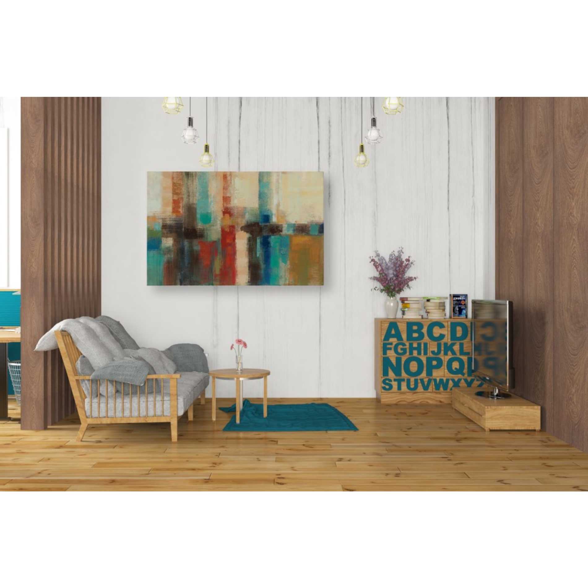 'Aqua Horizon' by Silvia Vassileva, Canvas Wall Art,26 x 40
