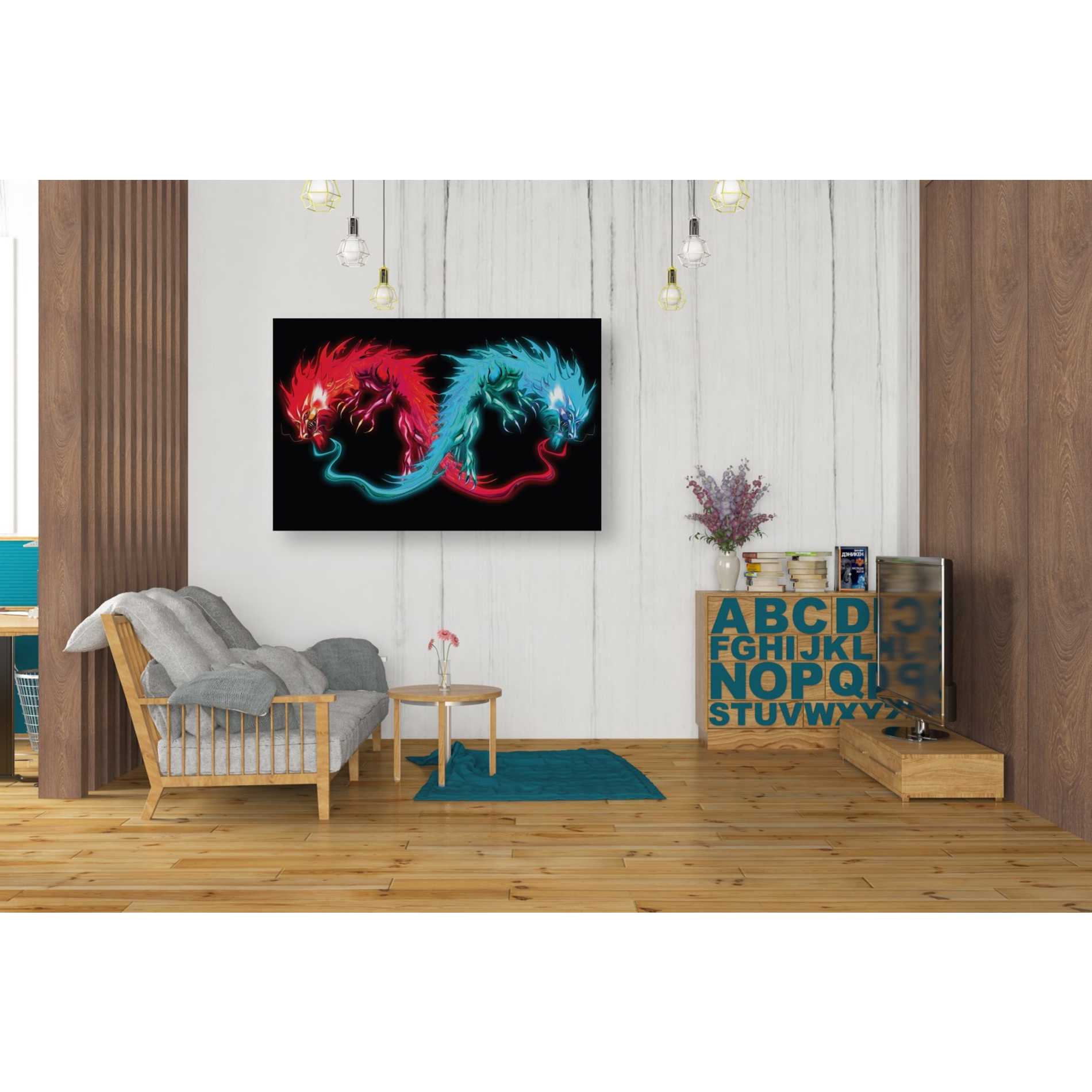 'Double Dragon' by Michael StewArt, Canvas Wall Art,26 x 40