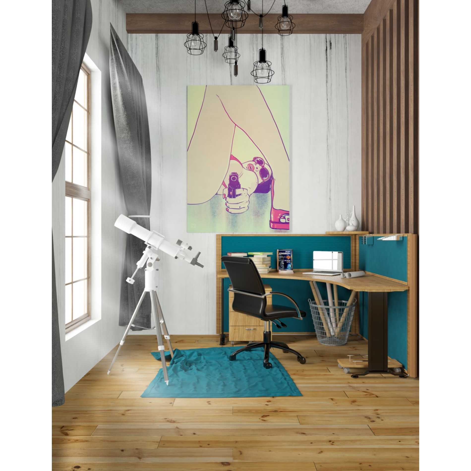 'Girl with Gun' by Giuseppe Cristiano, Canvas Wall Art,26 x 40
