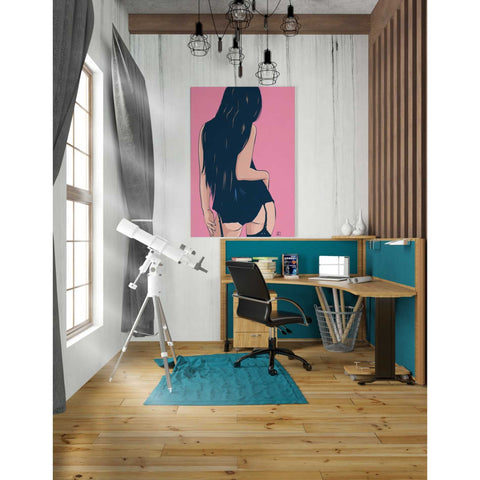 Image of 'Brunette in Black' by Giuseppe Cristiano, Canvas Wall Art,26 x 40
