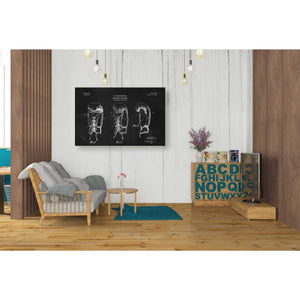 'Boxing Glove, 1925 Blueprint Chalkboard Patent' Canvas Wall Art,26 x 40