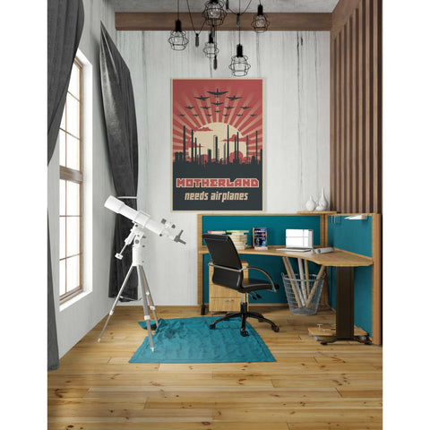 Image of 'Motherland Needs Airplanes' Canvas Wall Art,26 x 40