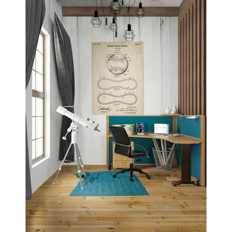 Image of 'Baseball Vintage Patent Blueprint' Canvas Wall Art,26 x 40