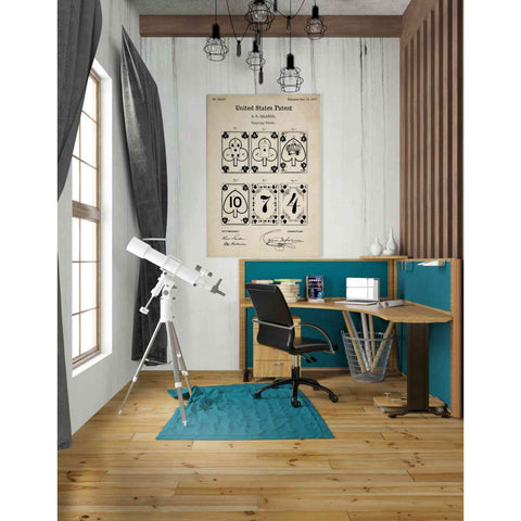 Image of 'Playing Cards Vintage Patent' Canvas Wall Art,26 x 40