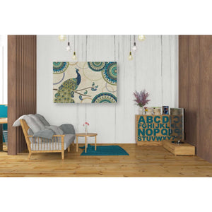 'Peacock Paradise I' by Veronique Charron, Canvas Wall Art,40 x 26