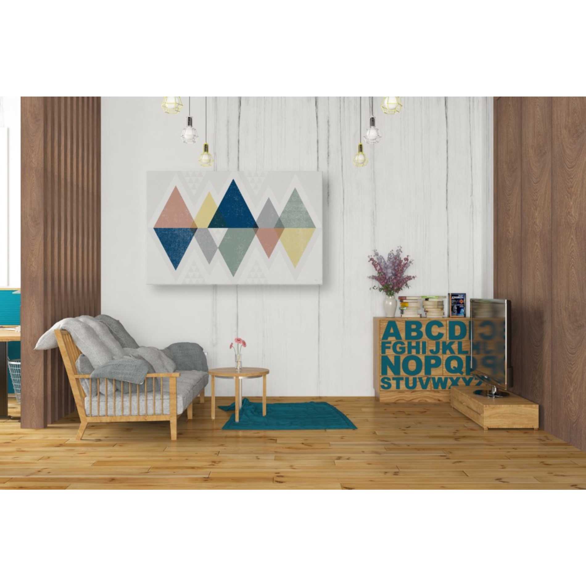 'Mod Triangles II Soft' by Michael Mullan, Canvas Wall Art,40 x 26