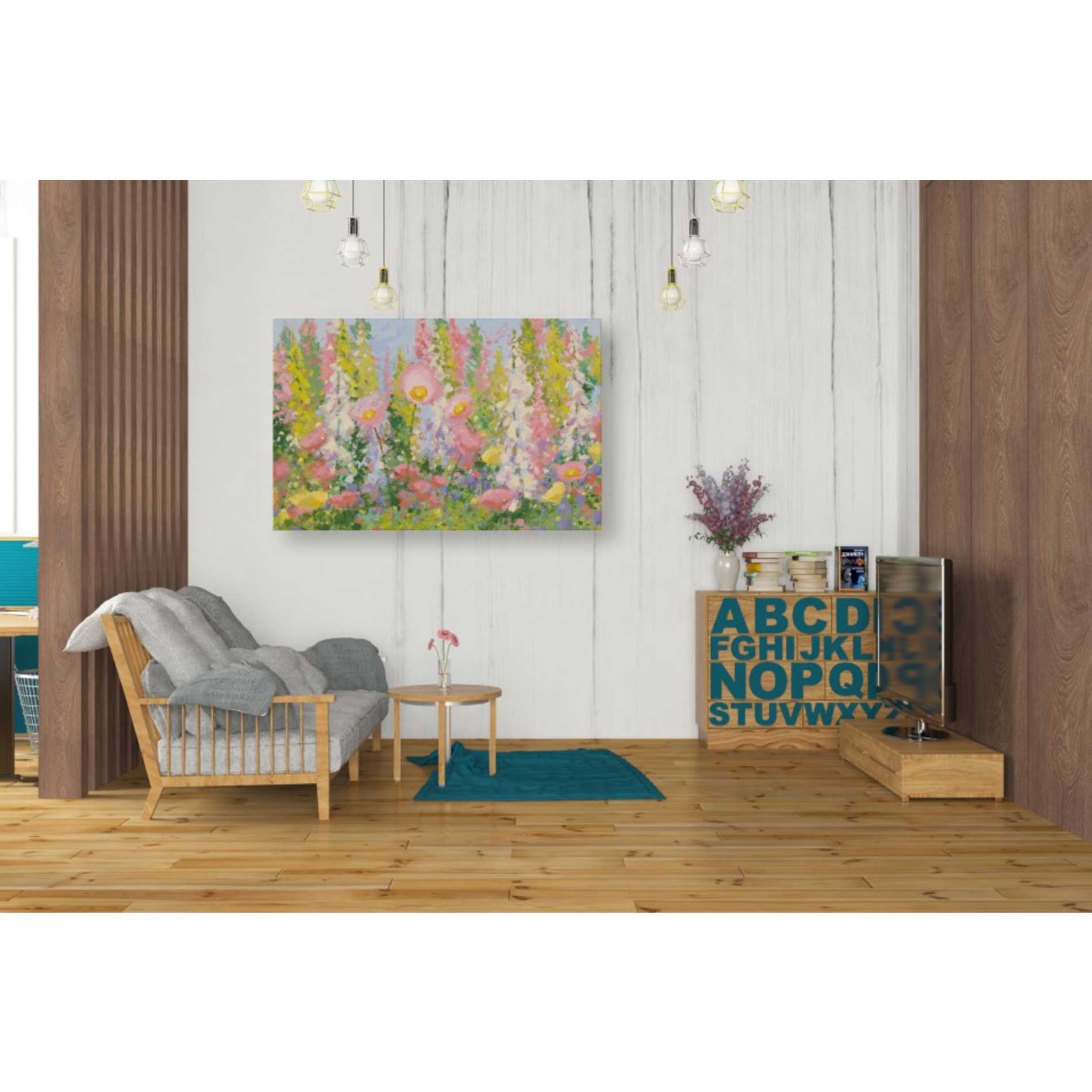 'Garden Pastels I Blue Sky' by Shirley Novak, Canvas Wall Art,40 x 26