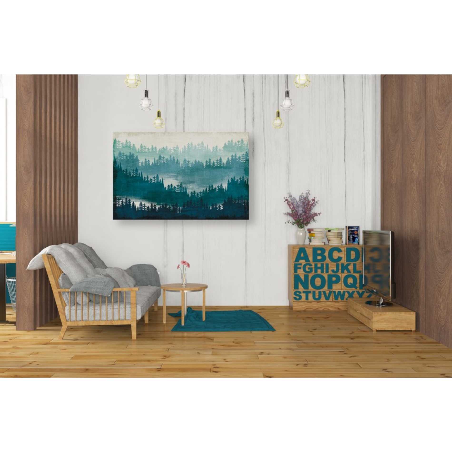 'Mountainscape Blue' by Michael Mullan, Canvas Wall Art,40 x 26